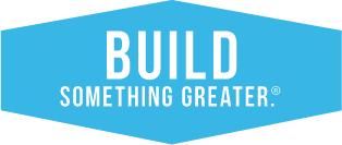 Build something greater Revel logo design