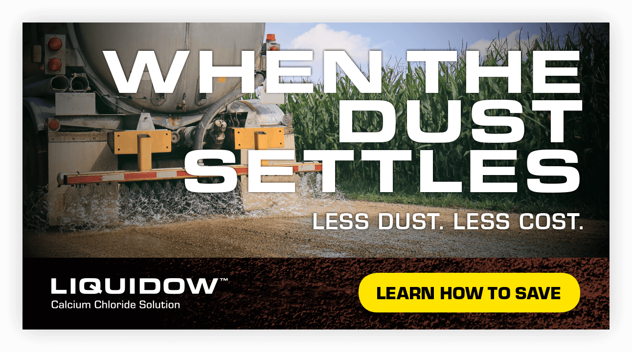 When the dust settles less dust less cost OxyChem digital ad.