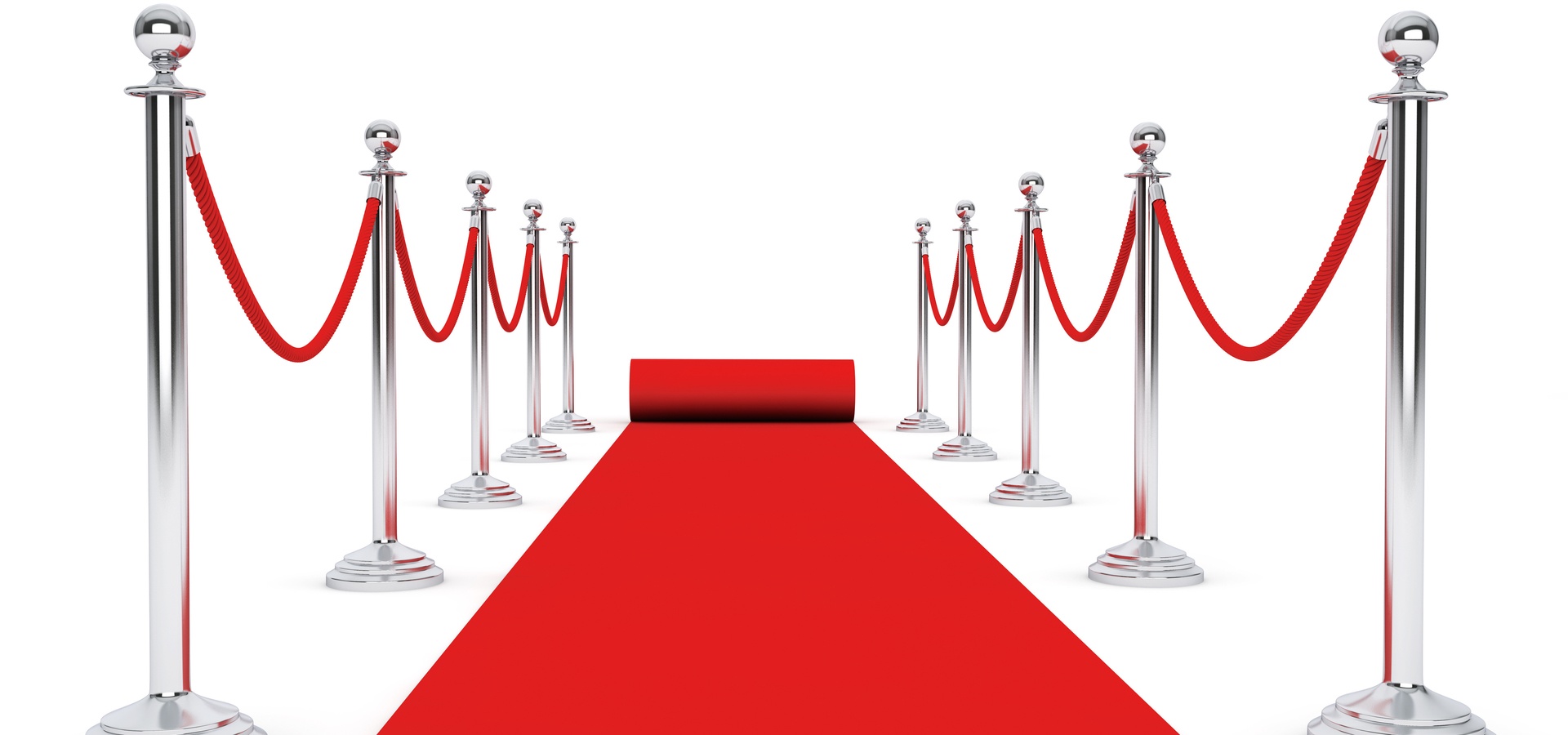 A roped off red carpet